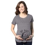 Maternity My Baby Loves Tacos Funny T Shirt Cute Announcement Pregnancy Bump Tee (Dark Heather Grey) - XL