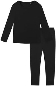 EASWEET Bamboo Viscose Toddler Boys Girls Pajamas 2 Piece Pjs,Black,6Y