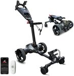 NLIEOPDA Electric Golf Cart with Remote Control, Auto-Follow Golf Push Cart Caddy, All Terrain Foldable Portable Trolley Golf Cart, Phone-GPS