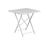 Flash Furniture 28' Square White Indoor-Outdoor Steel Folding Patio Table