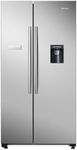 Hisense RS741N4WCE Freestanding American Side by side Door American Fridge Freezer 578 litre, Black, with Non-Plumbed Water Dispenser, Silver, 90.8 × 179.3 × 74.3 cm (W×H×D)