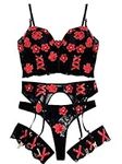 popiv Womens Sexy Floral Lingerie S