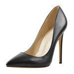 Only maker Women's Pointed Toe Sexy Stiletto High Heel Pumps Party Court Shoes Dress Black Size 6