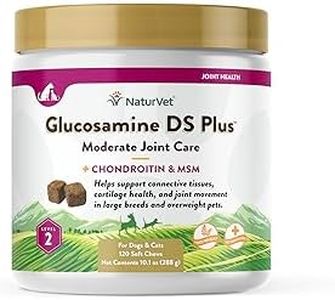 NaturVet – Glucosamine DS Plus - Level 2 Moderate Care | Supports Healthy Hip & Joint Function | Enhanced with Glucosamine, MSM & Chondroitin | for Dogs & Cats | 120 Soft Chews