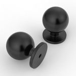 9BUILD 10 Pack Matte Black Cabinet Knobs Single Hole Zinc Alloy Drawer Knobs Ball Kitchen Cupboard Knobs UK0041