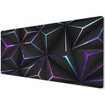 Large Mouse Pad | Mouse Pad large | XXL Mouse Pad | Mouse Mats | Mousepad Gaming XXL | Gaming Mouse Mat Large | Mouse Mats for Computers | 60 x 30cm Mouse Mat | Geometric Black Neon Purple Blue