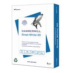 Hammermill Printer Paper, Great White 30% Recycled Paper, 8.5 x 11 - 1 Ream (500 Sheets) - 92 Bright, Made in the USA