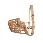 SBE Pet Muzzle for Anti Biting Dog - Adjustable Pet Safety Strap Plastic Muzzle Cum Mouth Cover Beige L 5no