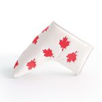 FINGER TEN Golf Putter Head Covers Blade Club Headcover PU Leather Protector Cover Black White Fits All Putters for Men Women All Brands(Red Maple Leaf-White)