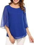 Oyamiki Women's 3/4 Sleeve Chiffon 