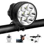 Weihao Bike Light, Waterproof Bicycle Headlight, Super Bright 10500 Lumen 7 LED Bike Headlight, 9600mAh Bike Front Headlight Rechargeable, Headlamp Flashlight, for All Bike Cycling Camping Outdoor