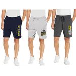 KART BLACK Plus Sizes Men's Cotton Regular Fit Shorts (Pack of 3) (XXL, navy-grey-black)