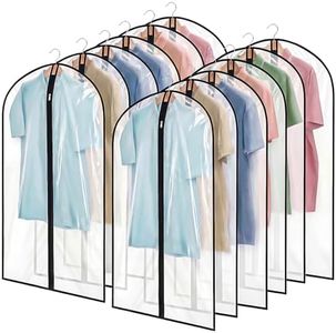 12 Pack Garment Bags 60 * 100cm, 40in Full Clear Garment Covers, Suit Storage Bags, Dress Organizer Bags Used To Protect Shirts, Winter Coats, Jackets