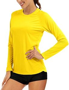 MAGCOMSEN Running Shirts Women Athletic Shirts Women Workout Shirts for Women UV Shirts for Women Long Sleeve Shirts Summer T Shirts Yellow