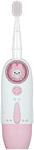 Tachibiu Kid's Electric Toothbrush with 7 Colored Lights & 2 Brush Heads - Fun Colorful Space Capsule with Cute Rabbit Astronaut. Enjoy Clean Teeth with Move-on Reminder (Lovely Pink)