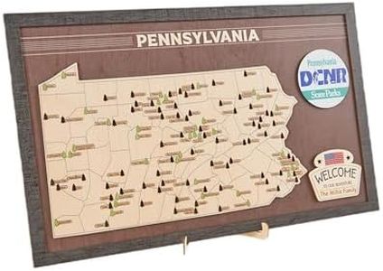 Lemap US Wooden Pennsylvania State Parks Map With Trees To Record Park Visits (Coffee)