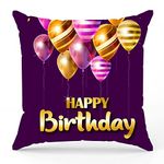 GiftoKing Birthday Pillow, A for Your Loved Ones, Birthday Gift for Girls (Pattern3), Multicolour, Pack of 1, 12x12 Inch