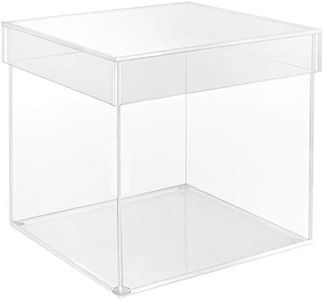 Belle Vous Caja Metacrilato 5 Lados Cubo de Acrílico Transparente con Tapa Cubo Organizador 15 x 15 cm - A Prueba de Polvo Almacenaje de Sobremesa para Coleccionables, Juguetes, Maquillaje