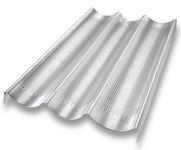 USA Pans Bakeware Aluminized Steel Perforated French Loaf Pan, 3-Well