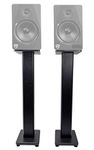 Rockville 2 28" Inch Bookshelf Speaker Stands Surround Sound Home Theater, Wood, Black