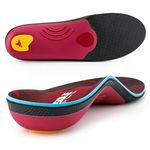 VALSOLE Orthotic Insole for Men Women,Plantar Fasciitis Arch Support Insole,for Flat Feet,Metatarsalgia,Heel Pain,Shock Absorption Comfortable Inserts (Red and Black, UK-10-28.6cm(11.3in))