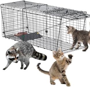 Damooo Large 37 Inch Raccoon Trap,Humane Live Animals Trap 2-Doors,Catch and Release Raccoons, Stray Cats, Skunk, Mole, Groundhog, Armadillo.