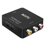 HDMI to RCA, 1080p HDMI to AV 3RCA CVBs Composite Video Audio Converter Adapter Supports PAL/NTSC for Amazon Fire TV Stick, Roku, Chromecast, Apple TV, PC, Laptop, Xbox, HDTV, DVD-Black