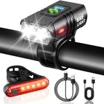 KOOSREEL Rechargeable Bike Lights Set Front and Back, LED Ultra Bright 6 Light Modes Bicycle Lights, Super Long Standby Bicycle Lights & IP65 Waterproof Bike Light Set, Road Mountain Bike Lights