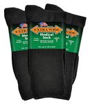 Extra-Wide Medical (Diabetic) Socks for Men (11-16 (up to 6E wide), Black) (pack of 3)