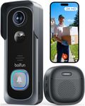 BOIFUN Video Doorbell Camera Wireless – No Subscription Required, 2K HD, 166° Wide View, HDR Night Vision, Motion Alerts, Two-Way Audio & Package Watch with Chime, Battery Powered, 2.4 GHz Wi-Fi Only