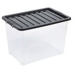 URBNLIVING 75 Liter Storage Box & Lid Black