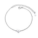 Girlfriend Initial a Heart Silver Charm Bracelet for Women Fashion Braclets Bangle Bracelt Braslet