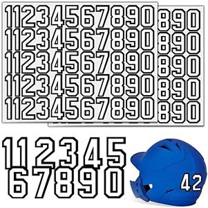 KANAZAY 110PCS Helmet Numbers Self Adhesive Sports Number Football Helmet Stickers, Waterproof Hockey Decals Accessories for Baseball, Batting - 1.5 Inch