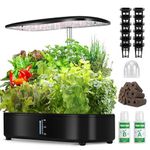 Hydroponics Growing System, 12 Pods Indoor Herb Garden with LED Grow Light, Smart Microgreens Growing Kit with Auto Timer, Hydroponic Plants Kits Gardening Gift (12 Pods)