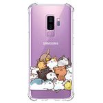 Galaxy S9 Plus Case Ultra Crystal Clear with Cute Cat Design Shockproof Bumper Protective Cell Phone Back Cover for Samsung Galaxy S9+ 6.2 Inch Funny Kitty Flexible Slim Fit Rubber Silicone Case