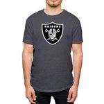 Hybrid Sports NFL - Core Logo - Officially Licensed Adult Short Sleeve Fan Tee for Men and Women, Las Vegas Raiders - Heather Charcoal, Small