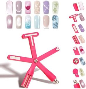 Modelones Cat Eye Gel Nail Polish Magnet, 8-in-1 Cat Eye Magnet Tool for Gel Nails Strong Magnetic Nail Art Wand with Steel Ball, Glass Bead& French Tip&Clover Cateye Multi-Effect Magnets DIY Salon