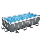 Bestway Power Steel Swimming Pool Complete Set | Above Ground Rectangle Paddling Pool, 16' x 8’