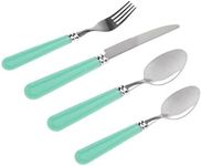 Godinger Fork, Knive, Tablespoon and Teaspoon Flatware Turquoise 16 Piece Set