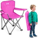 Trail Eagle Kids Camping Chair Pink Lightweight Folding Garden Beach Seat with Carry Bag (For Ages 2 to 6 Years Old)