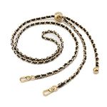 BEAULEGAN Thin Handbag Chain Strap Adjustable - Replacement for Small Shoulder Crossbody Bag, 130 cm Long （Black/Gold）