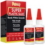 Plastic Glue 2 Pack (30g*2), Waterproof and Heat-Resistant Strong Glue for Plastic, Superglue for Bonding Plastic, Glass, Vinyl, Acrylic, PVC, Metal, etc. (30g *2)