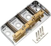 Wilkinson WTBS Short Telecaster Bridge Assembly with 3 Compensated Brass Saddles for Vintage Humbucker Fender American Vintage/Mexican Vintage Tele Style Electric Guitar, Chrome