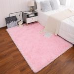 imsid Present carpet for Room, shaggy Rugs Fluffy Carpets, Indoor Modern Plush Area Rugs for Living Room Bedroom Kids Room, ETC Pink 2x4 feet