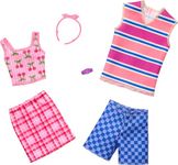 Barbie Clothes Set, Fashion & Accessory Pack for Barbie & Ken Dolls with 2 Complete Looks, Cherry-Inspired Theme