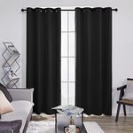 Deconovo Blackout Room Darkening Thermal Insulated Curtains, Energy Efficient & Noise Reducing Grommet Window Drapes for Bedroom, Living Room, Nuresrey, Kids Room, 52x96 Inch, 2 Panels, Black