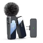 Wireless Lavalier Microphone for iPhone 15 16 & Android with Noise Cancellation, 100ft Transmission, 18H Battery Life, USB Type-C Wireless Lapel Microphone for Video Recording, Vlog, Streaming