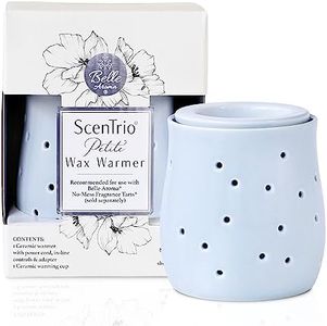 Belle Aroma ScenTrio Petite Wax Warmer - Compact Electric Ceramic Fragrance Warmer with Timer for Melts, No-Mess Fragrance Tarts®, and Fragrance or Essential Oils - Blue Gourd - Office, Spa and Home