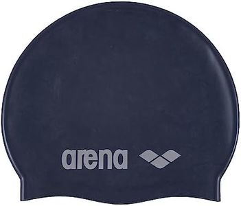 arena Classic Silicone Swim Cap, Unisex, Swim Cap, Denim / Silver, Youth