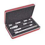 Starrett Tubular Inside Micrometer Set with Case, Quick-Reading Figures, Hardened, Interchangeable and Ground Anvils - 1.5-8" Range, .001" Graduations - 823AZ